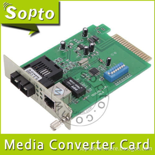 Sm 1550nm/1310nm 20km 10/100m Sc Fiber Media Converter Card (SPM-CT453-N20S)